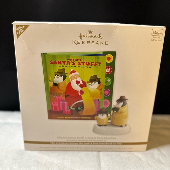 Hallmark Keepsake “Where’s Santa’s Stuff?” Interactive Ornament & Storybook Set - Picture 1 of 11